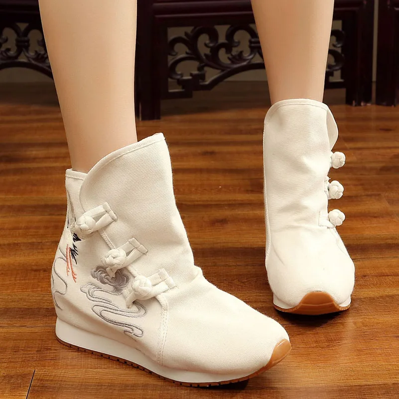 QPFJQD Newest Design Woman Breathable Stretch Denim Fabric Ankle Boots Ladies Bird Embroidery 5cm Height Increasing Heel Shoes
QPFJQD Newest Design Woman Breathable Stretch Denim Fabric Ankle Boots Ladies Bird Embroidery 5cm Height Increasing Heel Shoes