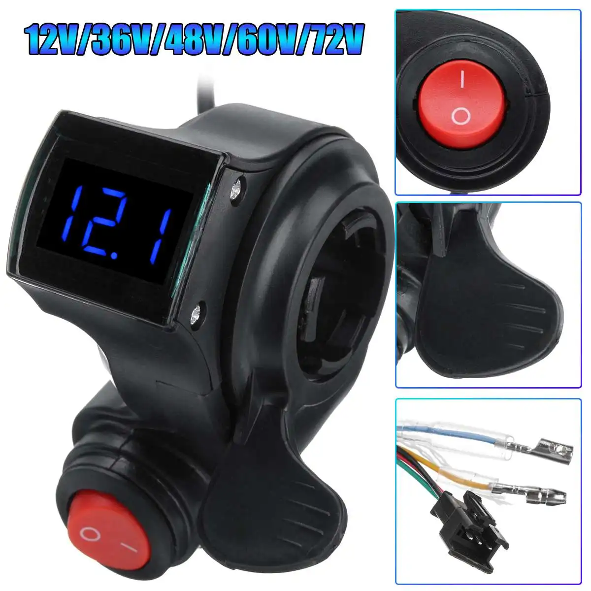 Finger Thumb Throttle Electric Scooter with Power Switch LED display Switch Handlebar Grips For Electric Bike 36V/48/60/72V
Finger Thumb Throttle Electric Scooter with Power Switch LED display Switch Handlebar Grips For Electric Bike 36V/48/60/72V