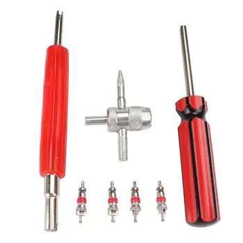 Tire Valve Repair Tool Set Dual Single Head Valve Core Remover Tools 4-Way Valve Tool 4 Brass Valve Cores
Tire Valve Repair Tool Set Dual Single Head Valve Core Remover Tools 4-Way Valve Tool 4 Brass Valve Cores