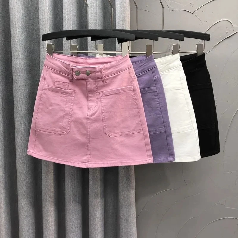 2021 New Spring Summer Vintage Womens Denim Skirt High Waist Jeans Skirt Fashion Pocket Female A-line Student Mini Pencil Skirt
2021 New Spring Summer Vintage Womens Denim Skirt High Waist Jeans Skirt Fashion Pocket Female A-line Student Mini Pencil Skirt