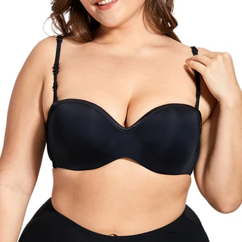 

Women's Lightly Lined Underwire Lift Support Seamless Multiway Strapless Bra Plus Size