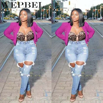 WEPBEL Fashion Jeans Women Zipper Sexy Slim Pants Jeans with Button Pocket Hole Pocket Hole Denim Button Pants Plus Size
WEPBEL Fashion Jeans Women Zipper Sexy Slim Pants Jeans with Button Pocket Hole Pocket Hole Denim Button Pants Plus Size