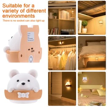 Sleeping Night Light Rechargeable USB Charging Baby Bedroom Children Toy Relaxing For Kids Reading Modern Bear Shaped Portable
Sleeping Night Light Rechargeable USB Charging Baby Bedroom Children Toy Relaxing For Kids Reading Modern Bear Shaped Portable