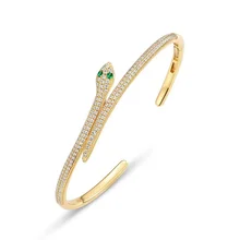 LY 925 Sterling Silver Snake Synthetic Green Crystal 9K Gold Korean Style Elegant Animal Bracelet For Women Fine Jewelry
LY 925 Sterling Silver Snake Synthetic Green Crystal 9K Gold Korean Style Elegant Animal Bracelet For Women Fine Jewelry