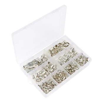 

240PCS Crimp Terminals Connectors Tinned Copper Kit Assortment Tube Lug Welding Bare Electrical Wire Ring with Box
