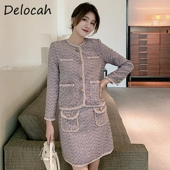 Delocah Women Fashion Autumn Designer Skirts Set Beading Pockets Loose Tops + High Waist Short Skirts 2 Two Pieces Suits 2020
Delocah Women Fashion Autumn Designer Skirts Set Beading Pockets Loose Tops + High Waist Short Skirts 2 Two Pieces Suits 2020