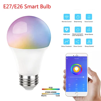 eWeLink App E26/E27 RGB+CCT Smart Bulb 9W Portable Voice Control LED Lamp Smart Home Light Work With Google Home Alexa Amazon
eWeLink App E26/E27 RGB+CCT Smart Bulb 9W Portable Voice Control LED Lamp Smart Home Light Work With Google Home Alexa Amazon