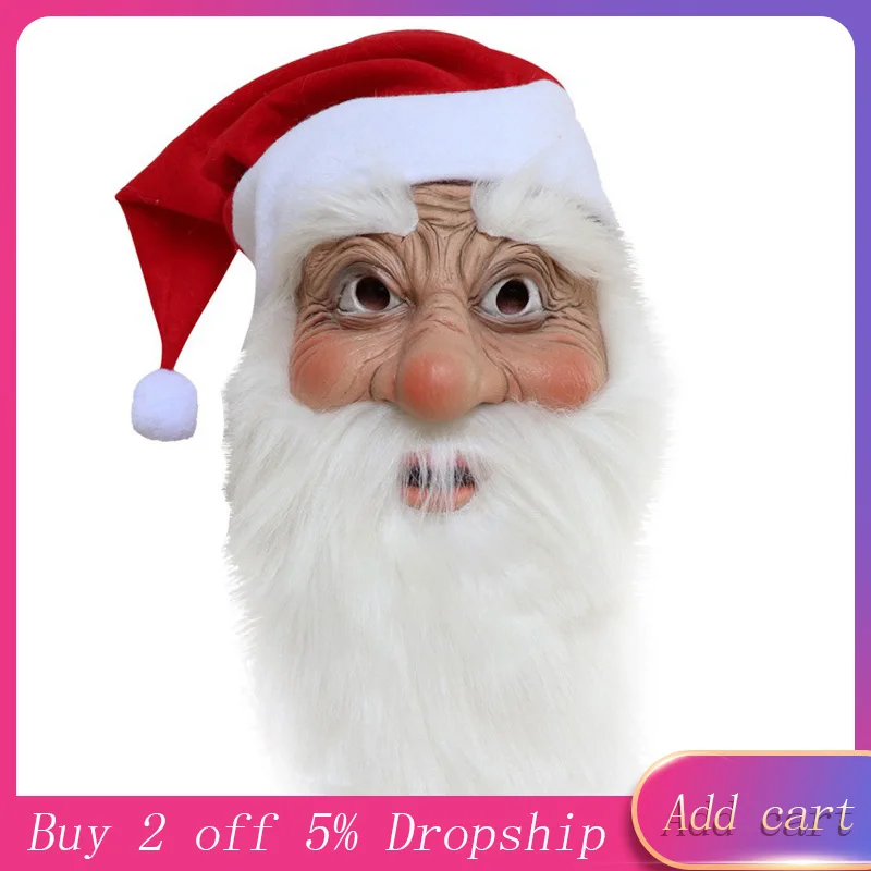 Performance Clothing With Hat Santa Claus Mask Latex Soft Full Face Mask Christmas Cosplay Party Costume #es
Performance Clothing With Hat Santa Claus Mask Latex Soft Full Face Mask Christmas Cosplay Party Costume #es