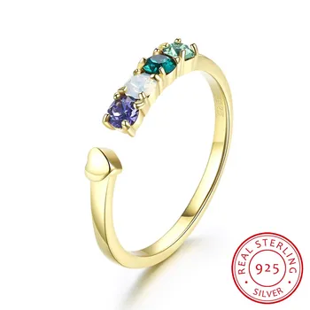 LEKANI Colorful Beads Crystals Open Rings Resizable Gold Color Real S925 Silver Jewelry For Women Wedding
LEKANI Colorful Beads Crystals Open Rings Resizable Gold Color Real S925 Silver Jewelry For Women Wedding