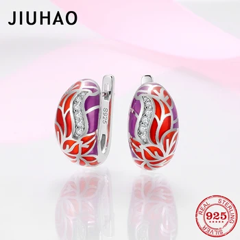 Red purple Handmade Enamel Silver Earrings For Women 925 Silver Earring Delicate Orchid Flower with clear CZ Fine Jewelry
Red purple Handmade Enamel Silver Earrings For Women 925 Silver Earring Delicate Orchid Flower with clear CZ Fine Jewelry