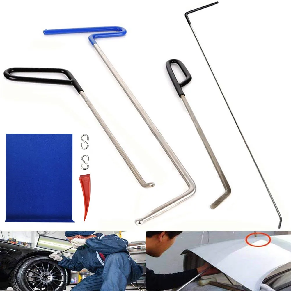 Rod hooks tools Dent Repair Tools Kit Window Guard with Felt Red Wedge and S-Hook for Car Paintless Dent Removal
Rod hooks tools Dent Repair Tools Kit Window Guard with Felt Red Wedge and S-Hook for Car Paintless Dent Removal
