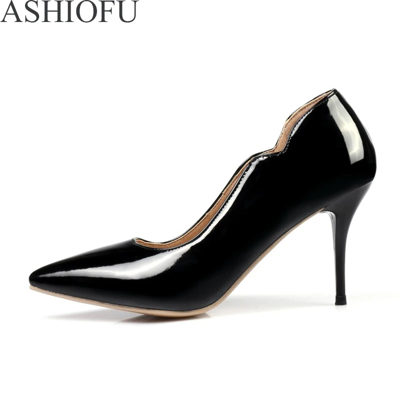 

ASHIOFU Handmade New Ladies High Heel Pumps Little-cut Office Party Dress Shoes Fashion Stiletto Evening Court Shoes Six Colors