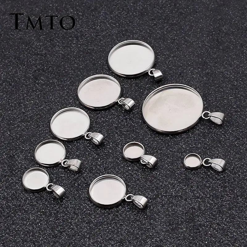 Tmto 10pcs 8-30mm Stainless Steel Round Small and Exquisite Trays Fits Embedded Cabochon Cameo Base Setting DIY Jewelry Making
Tmto 10pcs 8-30mm Stainless Steel Round Small and Exquisite Trays Fits Embedded Cabochon Cameo Base Setting DIY Jewelry Making