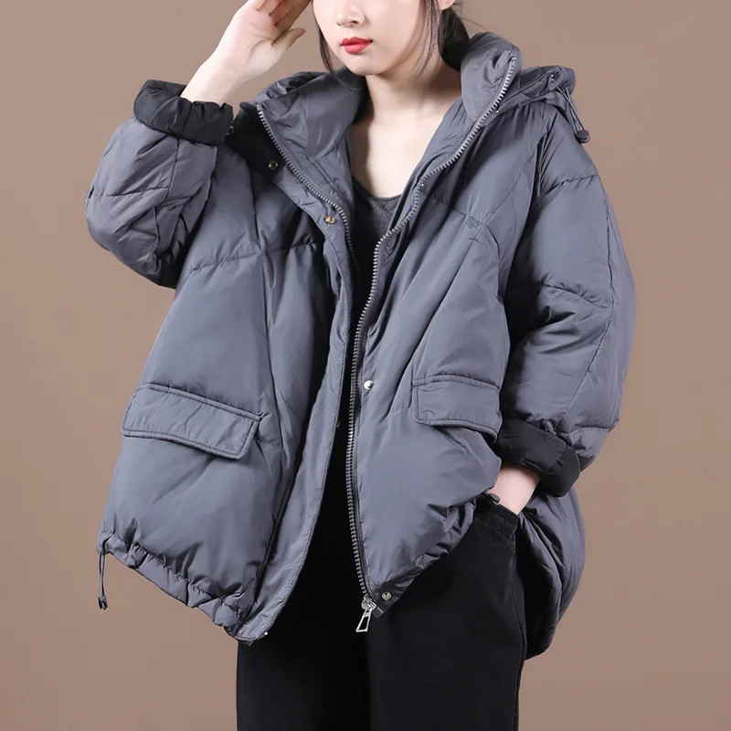 Autumn/Winter 2020 new down jacket for women loose plover A version of drawstring hooded pocket white eiderdown short coat
Autumn/Winter 2020 new down jacket for women loose plover A version of drawstring hooded pocket white eiderdown short coat