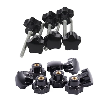 14 Pcs Female Thread Plastic Star Head Clamping Knob Jig, 8 Pcs M6x25mm & 6 Pcs M6x50 mm
14 Pcs Female Thread Plastic Star Head Clamping Knob Jig, 8 Pcs M6x25mm & 6 Pcs M6x50 mm
