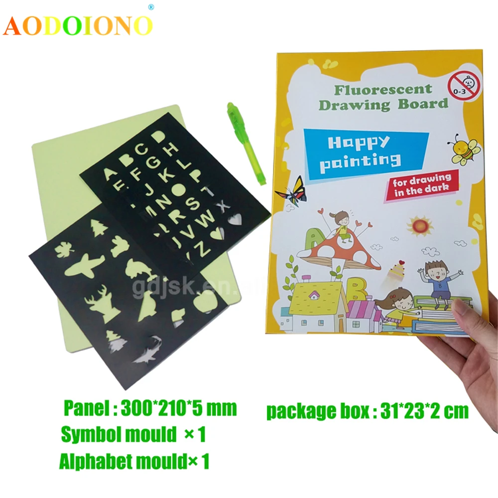 Fluorescent Drawing Board ToyPVC A4 Draw with 2 Mould and LED Light Pen Children Kids Sketchpad Toys Luminous Painting Board Toy
Fluorescent Drawing Board ToyPVC A4 Draw with 2 Mould and LED Light Pen Children Kids Sketchpad Toys Luminous Painting Board Toy