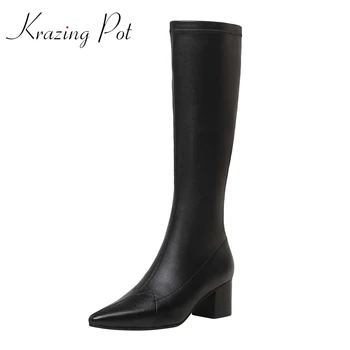 Krazing Pot pointed toe high heel stretch boots classic colors concise style French romantic elegant lady knee-high boots L79
Krazing Pot pointed toe high heel stretch boots classic colors concise style French romantic elegant lady knee-high boots L79