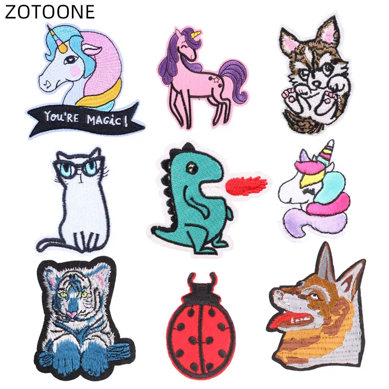 Фото Термоклейкая нашивка ZOTOONE значки с животными для пришивания одежды джинсов