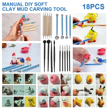 18pcs Professional Clay Modeling & Pottery Sculpting Tools Ball Stylus Set Wood Metal Handle Wax Fimo Craft Wire Texture Tool
18pcs Professional Clay Modeling & Pottery Sculpting Tools Ball Stylus Set Wood Metal Handle Wax Fimo Craft Wire Texture Tool