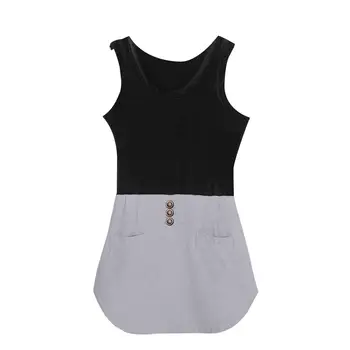 Hot Women Summer Color Blocks Patchwork Sleeveless Pocket Button Bodycon Mini Dress Sleeveless Pocket Button Bodycon Mini Dress
Hot Women Summer Color Blocks Patchwork Sleeveless Pocket Button Bodycon Mini Dress Sleeveless Pocket Button Bodycon Mini Dress