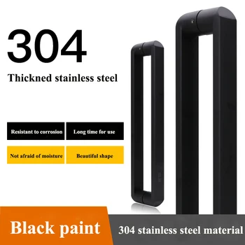 Glass door handle black 304 stainless steel shower room handle shop office sliding door handle dumb black
Glass door handle black 304 stainless steel shower room handle shop office sliding door handle dumb black