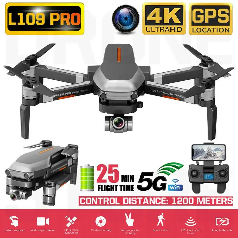 Rc Quadcopter L109 Pro Gps Drone 4k Hd Dual Axis Anti Shake Stable Frame Camera 5g Wifi Fpv Brushless Motor 1200 Meters Distance
Rc Quadcopter L109 Pro Gps Drone 4k Hd Dual Axis Anti Shake Stable Frame Camera 5g Wifi Fpv Brushless Motor 1200 Meters Distance