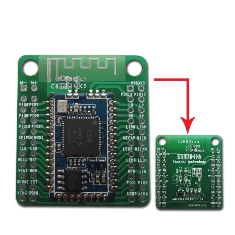 1 шт. CSRA64215 Bluetooth V4.2 стерео аудио модуль APTX I2S выход USB звуковая карта TWS |