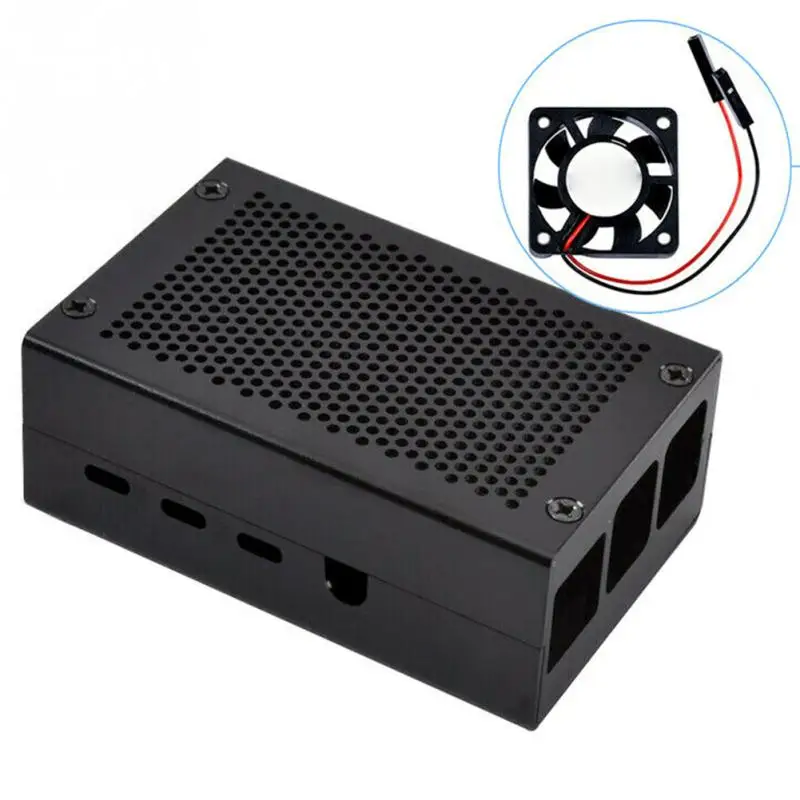 Protective Box Cooling Fan Shell Case Heat Dissipation Accessories Cover Hard Aluminium Alloy Enclosure Hole For Raspberry Pi 4
Protective Box Cooling Fan Shell Case Heat Dissipation Accessories Cover Hard Aluminium Alloy Enclosure Hole For Raspberry Pi 4