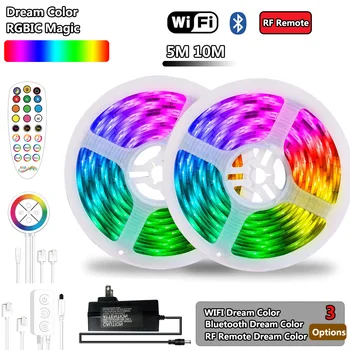 Dream Color Fantasy Magic LED Strip Lights Music Sync RGBIC ARGB 5050 12V Chasing Effect Addressable Colorful Room Strip Set
Dream Color Fantasy Magic LED Strip Lights Music Sync RGBIC ARGB 5050 12V Chasing Effect Addressable Colorful Room Strip Set