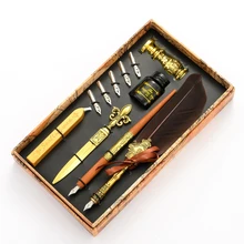 Vintage Quill Feather Dip Pen Fountain Writing Ink 5 Nibs Seal Wax Gift Box Calligraphy Stationery School Supplies
Vintage Quill Feather Dip Pen Fountain Writing Ink 5 Nibs Seal Wax Gift Box Calligraphy Stationery School Supplies