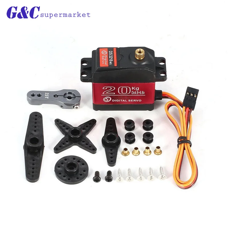 1 X Waterproof servo DS3218 Update and PRO high speed metal gear digital servo baja servo 20KG/.09S for 1/8 1/10 Scale RC Cars
1 X Waterproof servo DS3218 Update and PRO high speed metal gear digital servo baja servo 20KG/.09S for 1/8 1/10 Scale RC Cars