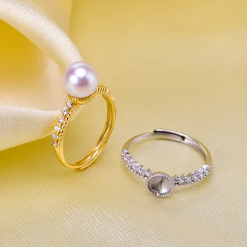 Trendy style 925 Silver Pearl Ring Finger Ring Adjustable Resizable Ring Findings and Component Jewelry Part Fitting Accessorie
Trendy style 925 Silver Pearl Ring Finger Ring Adjustable Resizable Ring Findings and Component Jewelry Part Fitting Accessorie