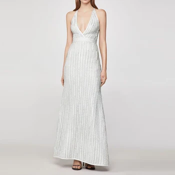 Silver Sexy Backless Spaghetti Strap Bandage Dress New Fashion Women Long Dresses Celebrity Evening Party Club Vestidos Ladies 
Silver Sexy Backless Spaghetti Strap Bandage Dress New Fashion Women Long Dresses Celebrity Evening Party Club Vestidos Ladies