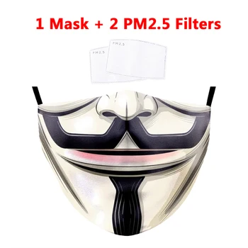 V for Vendetta Face Mask Reusable PM2.5 Filter Mouth Cover Hip Hop 3D Printing Mask Washable Anti Dust Bacteria Proof Flu Masks
V for Vendetta Face Mask Reusable PM2.5 Filter Mouth Cover Hip Hop 3D Printing Mask Washable Anti Dust Bacteria Proof Flu Masks