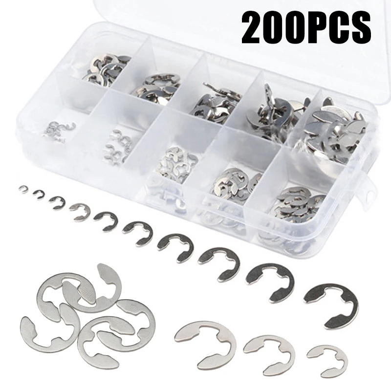 200pcs/set M1.5-M10 304 Stainless Steel External E Clips Circlips Kit DIN6799 E Clip Assortment Kit Circlip Retaining Ring
200pcs/set M1.5-M10 304 Stainless Steel External E Clips Circlips Kit DIN6799 E Clip Assortment Kit Circlip Retaining Ring