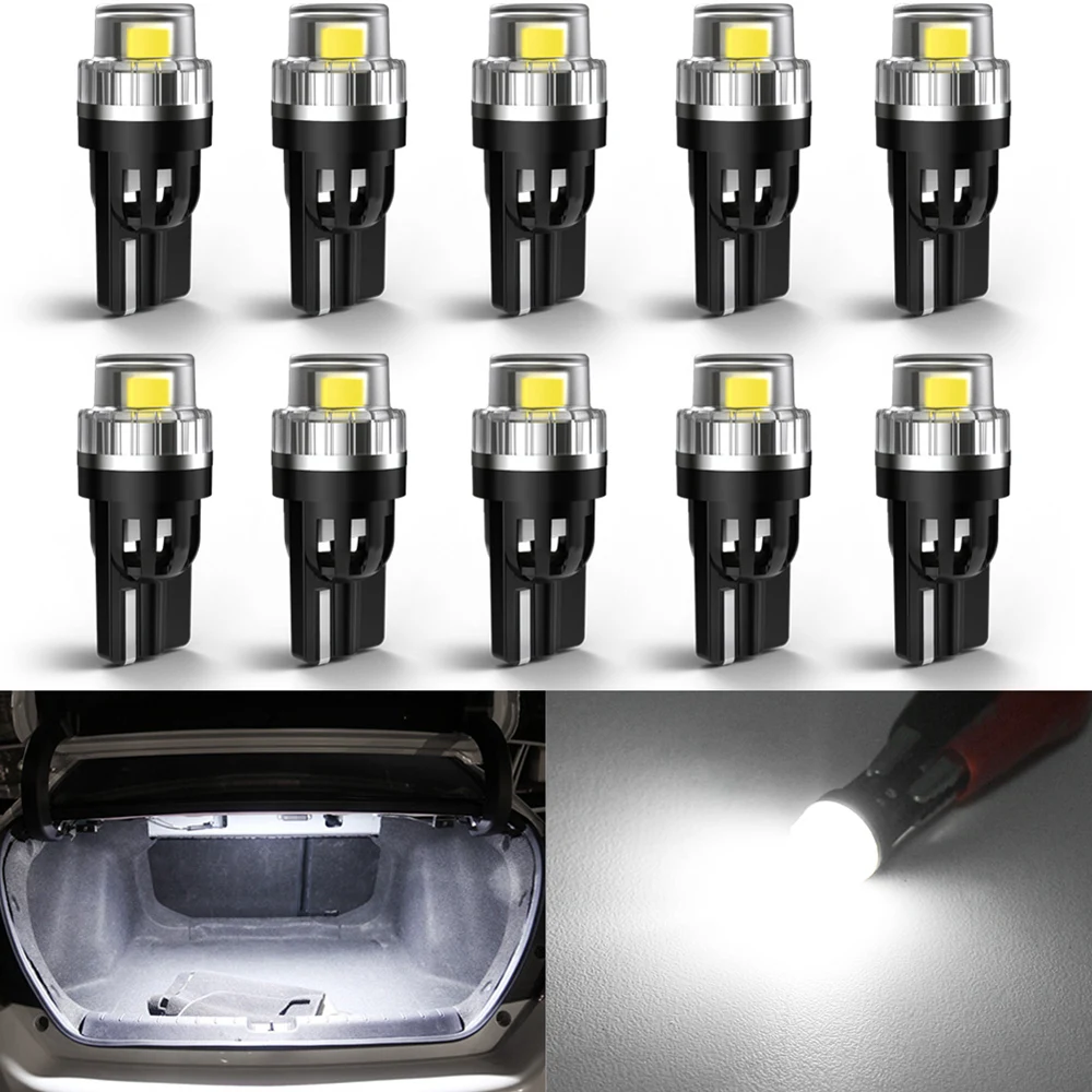 2pcs NEW T10 W5W LED Lamp 2835 SMD 168 194 2825 Bulb for Car Interior Trunk Lighting Dome Trunk Reading Light White
2pcs NEW T10 W5W LED Lamp 2835 SMD 168 194 2825 Bulb for Car Interior Trunk Lighting Dome Trunk Reading Light White