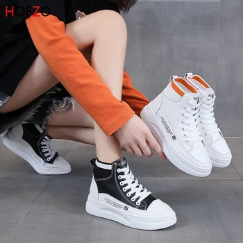 HQFZO Casual White Woman Vulcanize Lace Up Sneakers High Top Designer Leather Shoes Hole Women Autumn Shoes 2020 New
HQFZO Casual White Woman Vulcanize Lace Up Sneakers High Top Designer Leather Shoes Hole Women Autumn Shoes 2020 New