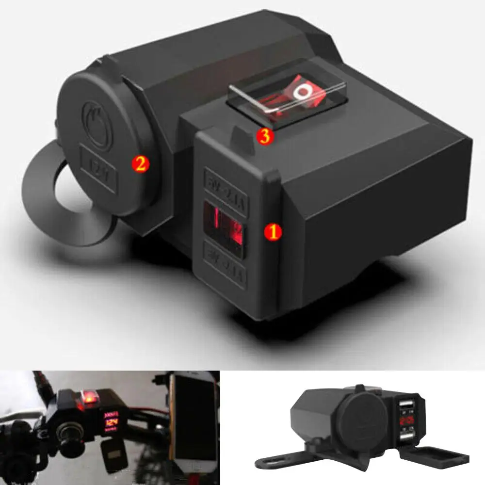 New Waterproof 12v/24v Motorcycle USB Charger Power Adapter Socket&Voltmeter Display Socket Outlet Dual USB Charger Tools
New Waterproof 12v/24v Motorcycle USB Charger Power Adapter Socket&Voltmeter Display Socket Outlet Dual USB Charger Tools