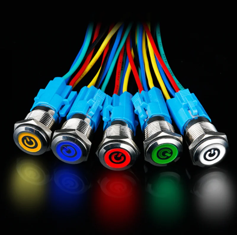 16mm Metal Annular Push Button Switch Ring LED 5-380V 12V 6V 5v Self-lock Momentary Latching Waterproof Car Auto Engine Red Blue
16mm Metal Annular Push Button Switch Ring LED 5-380V 12V 6V 5v Self-lock Momentary Latching Waterproof Car Auto Engine Red Blue