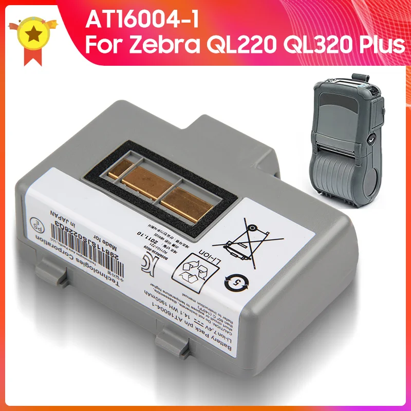 Authentic Battery AT16004-1 for Zebra QL220 QL320 Plus QL220+ QL320+ 1900mAh Quality 7.4V Original Replacement battery 14.1Wh
Authentic Battery AT16004-1 for Zebra QL220 QL320 Plus QL220+ QL320+ 1900mAh Quality 7.4V Original Replacement battery 14.1Wh