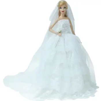 High Quality Wedding Party Dress Bride Skirt Princess Gown With Veil Fashion Marriage Accessories Clothes For Barbie Doll Toy
High Quality Wedding Party Dress Bride Skirt Princess Gown With Veil Fashion Marriage Accessories Clothes For Barbie Doll Toy