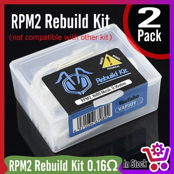 2Pack VAPJOY Rebuild Kit for RPM2 Mesh 0.16ohm Pod System Replacement 10pc Ni80 Coils 40pc Cotton DIY Tool RBK Pod Cartridge