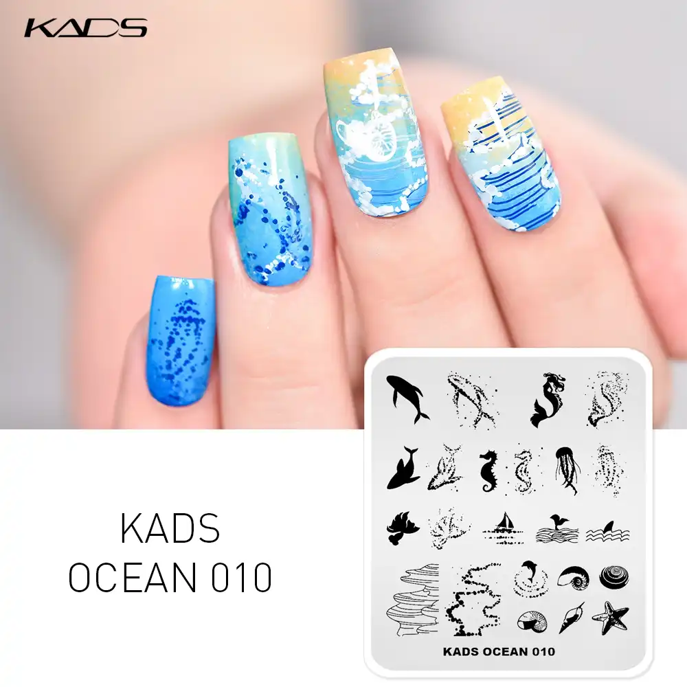 New Arrival Plytki Do Tloczenia Paznokci Zycie Morskie Wieloryb Konik Morski Rozgwiazda Wzor Powloki Szablon Szablon Do Paznokci Do Manicure Nail Art Templates Aliexpress