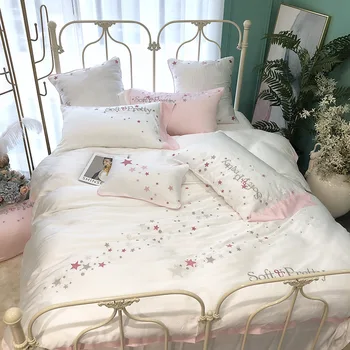 New Products White Little Star Bare Sleeping Double-Sided 60 Tencel Embroidered Quilt Solid Color 1.8M Bedding Four Sets
New Products White Little Star Bare Sleeping Double-Sided 60 Tencel Embroidered Quilt Solid Color 1.8M Bedding Four Sets