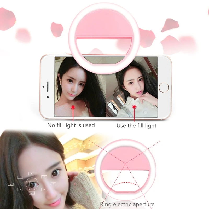 Selfie Portable LED Ring Fill Light Camera Photography Android Phone for Phone Jy23 19 Dropship