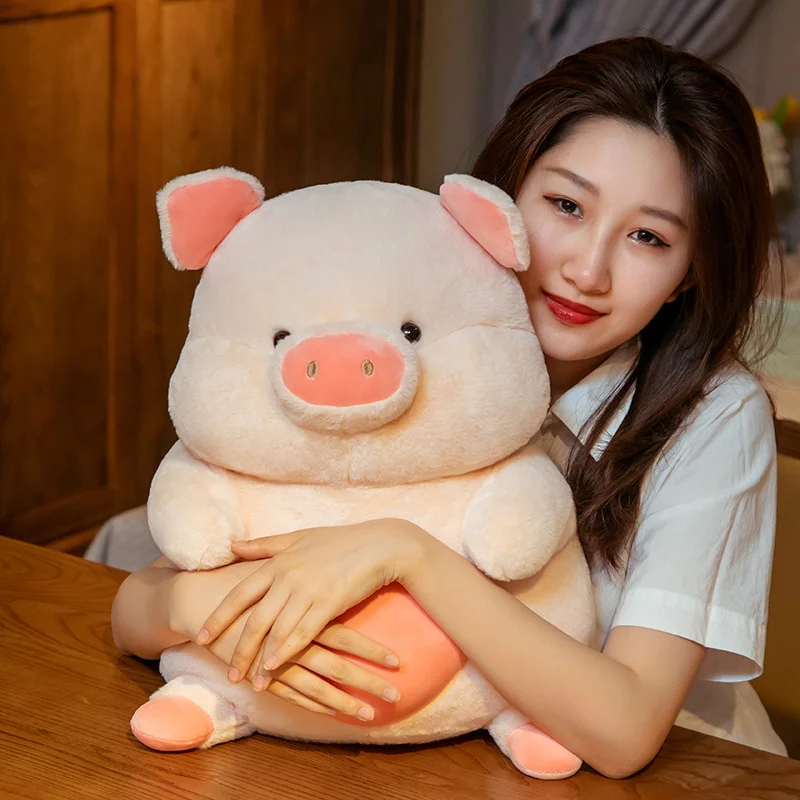 

25/35/45cm Cute Stuffed Sitting Lovely Pig Plush ToySkin Pink Piggy Doll Pillow Say Love Valentines' Day Children Present