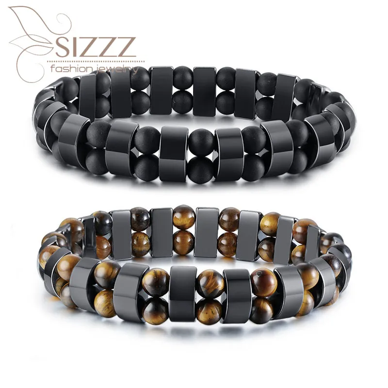 Фото SIZZZ Hot new products black stone tiger eye shape beaded bracelet&ampBangles For Men | Украшения и аксессуары