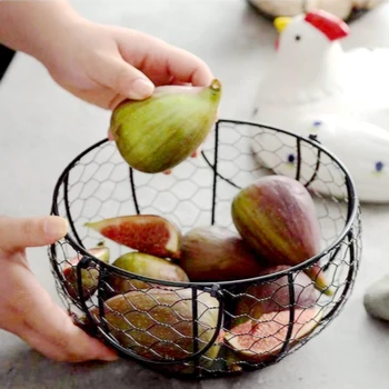 Creative Egg Storage Basket Black Metal Wire Snack Fruit Basket Continer
Creative Egg Storage Basket Black Metal Wire Snack Fruit Basket Continer