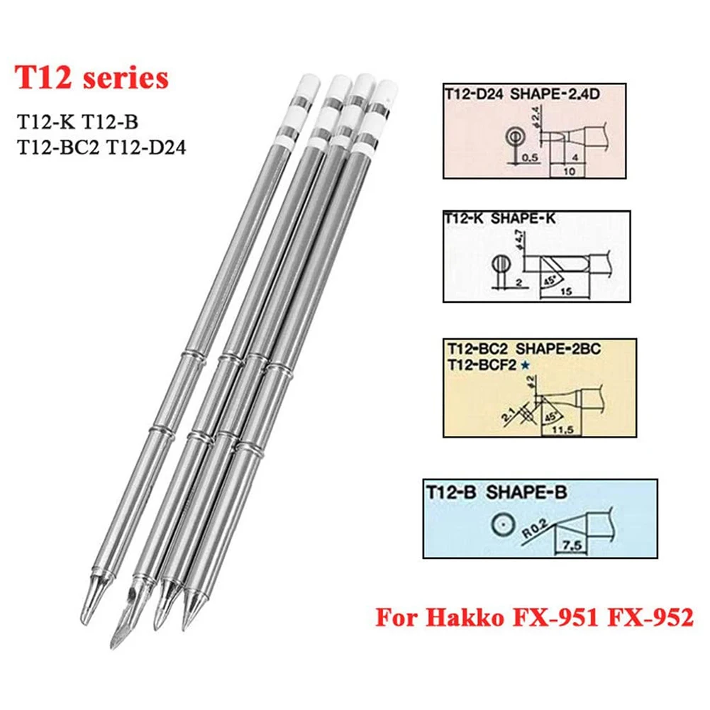 T12 Soldering Iron Tips Set Replacement Soldering Station Welding Tool For FX-951 Rework Station T12-K T12-B T12-BC2 T12-D24 4 P
T12 Soldering Iron Tips Set Replacement Soldering Station Welding Tool For FX-951 Rework Station T12-K T12-B T12-BC2 T12-D24 4 P