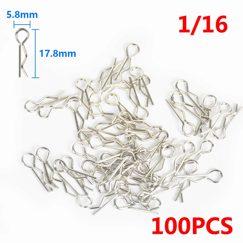 100PCS RC Car Parts 1/16 Cars Shell Body Clips Pins Housing Latch R Buckles Fixed for 1:16 Crawler Bigfoot Buggy Drift Model | Игрушки и